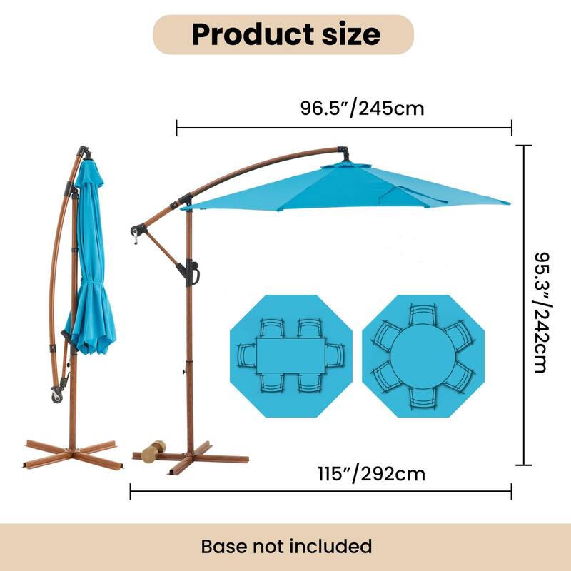 COSIEST 10FT Offset Patio Umbrella，360-Degree Rotation, UV & Waterproof Canopy