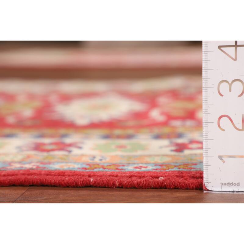 Traditional Red Kazak Accent Rug Hand-Knotted Oriental Wool Carpet - 2'9" x 4'2"