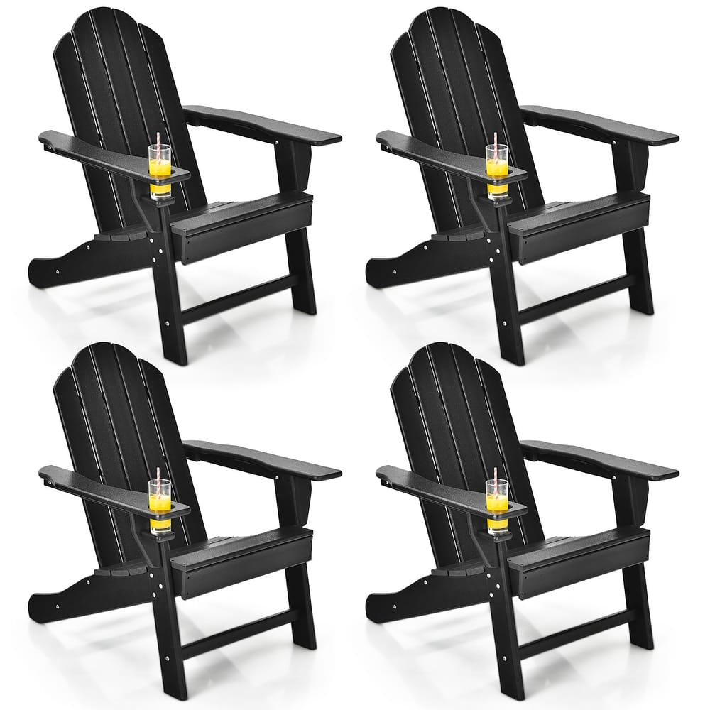 Costway 4PCS Patio Adirondack Chair Weather Resistant Garden Deck - 34'' x 31'' x 37''