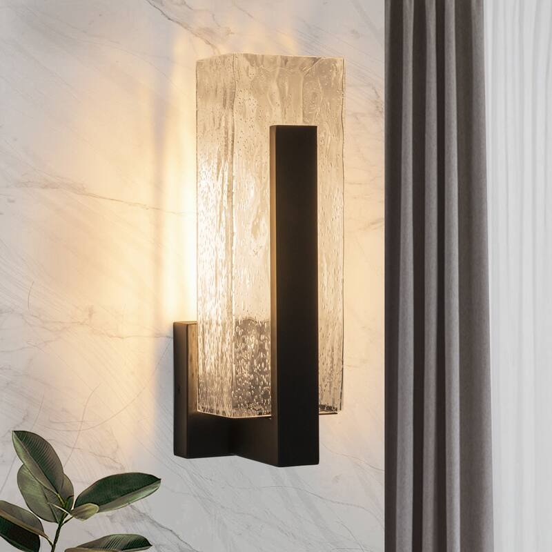 Black Modern Led Indoor Outdoor Wall Sconce, 12W 3000K Warm White