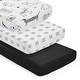preview thumbnail 1 of 4, Sweet Jojo Designs Dog Boy, Girl, Unisex/Gender Neutral 3 Pack Fitted Crib Sheets -Black/White Boho Hatch, Solid Black & Puppies