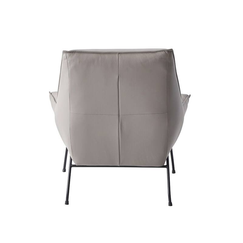 Top Grain Leather Chair with Ottoman
