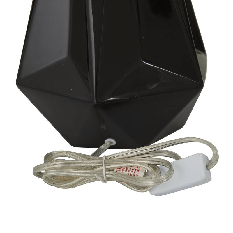 Ceramic Geometric Room Table Lamp - White, Silver, Gold, Black - CosmoLiving by Cosmopolitan
