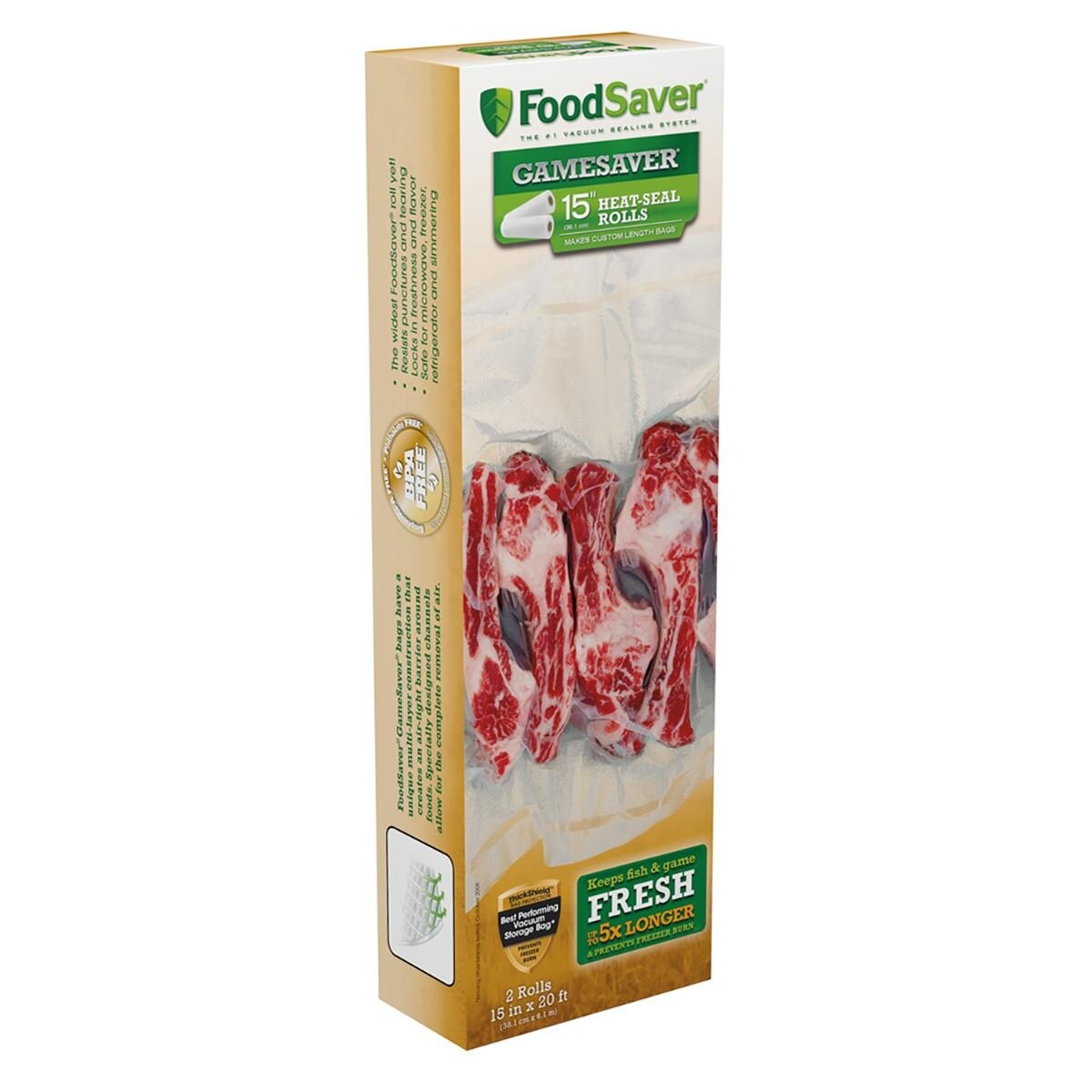 FoodSaver GameSaver Vacuum Sealer Bags, Rolls for Custom Fit