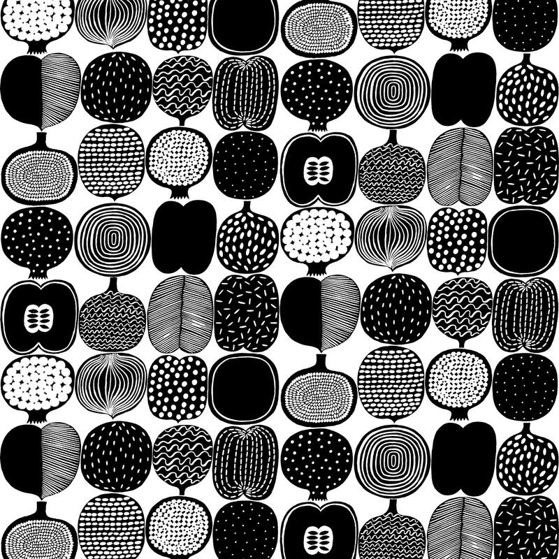 Marimekko Black & White Kompotti Peel & Stick Wallpaper