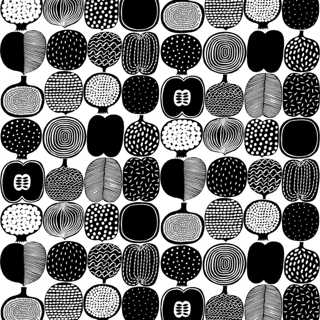 Marimekko Black & White Kompotti Peel & Stick Wallpaper