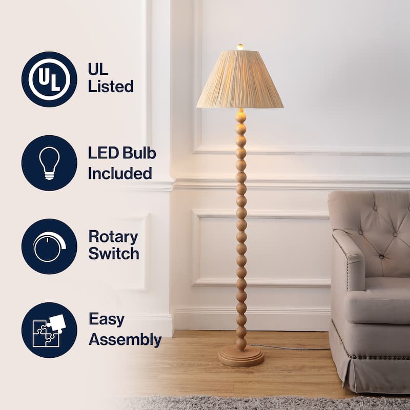 Wren 61.5" Pleated Paper Shade/Resin LED Floor Lamp