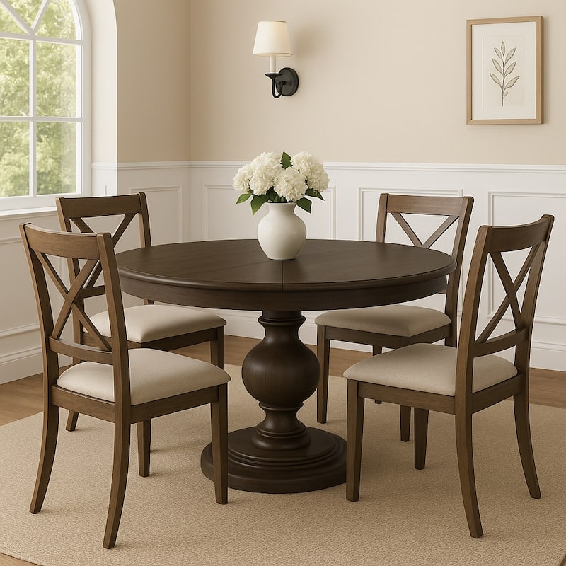 Maven Lane Zola Wooden Dining Table in Brown Finish - N/A