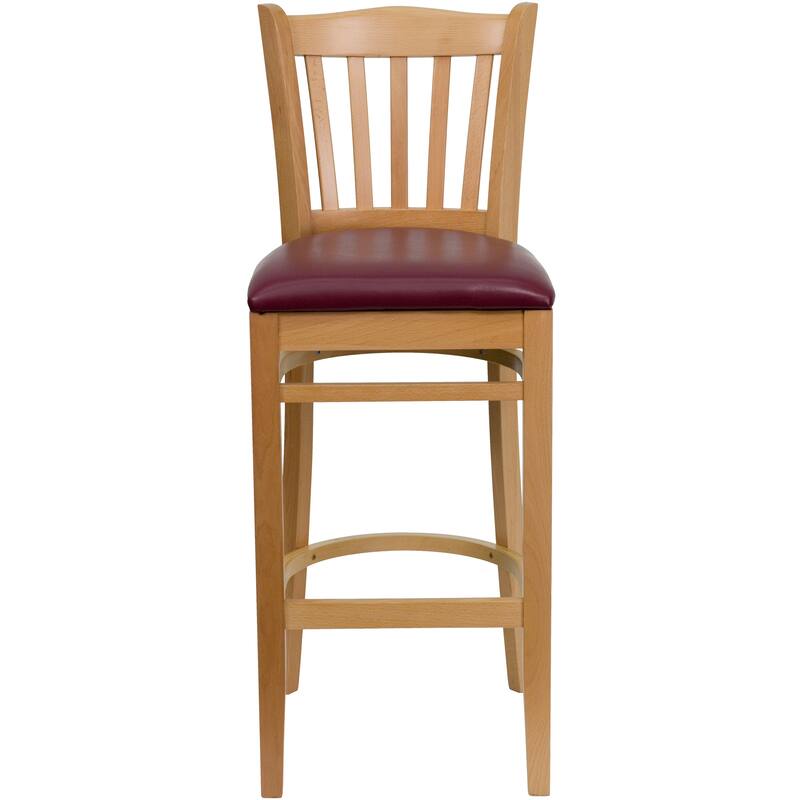 2Pk Vertical Slat Back Wood Restaurant Barstool - Hospitality Seating