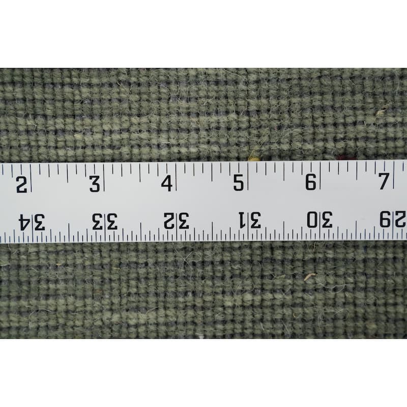 Hand Knotted Oriental 100% Wool Carpet Tribal Animal Pictorial Green Gabbeh Area Rug - 12' 1'' X 4' 11''