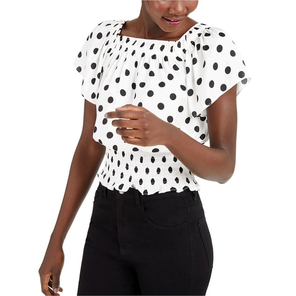 INC International Concepts Womens INC Dot-Print Short-Sleeve Top - XS. Opens flyout.