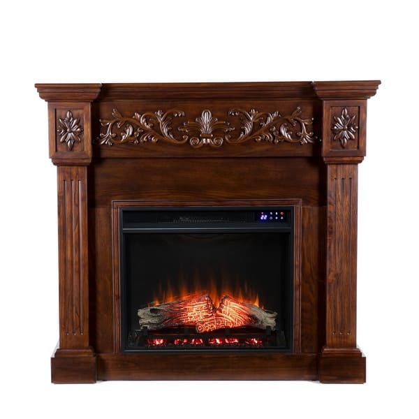 Shop Gracewood Hollow Ortiz Espresso Electric Fireplace Overstock 20881540