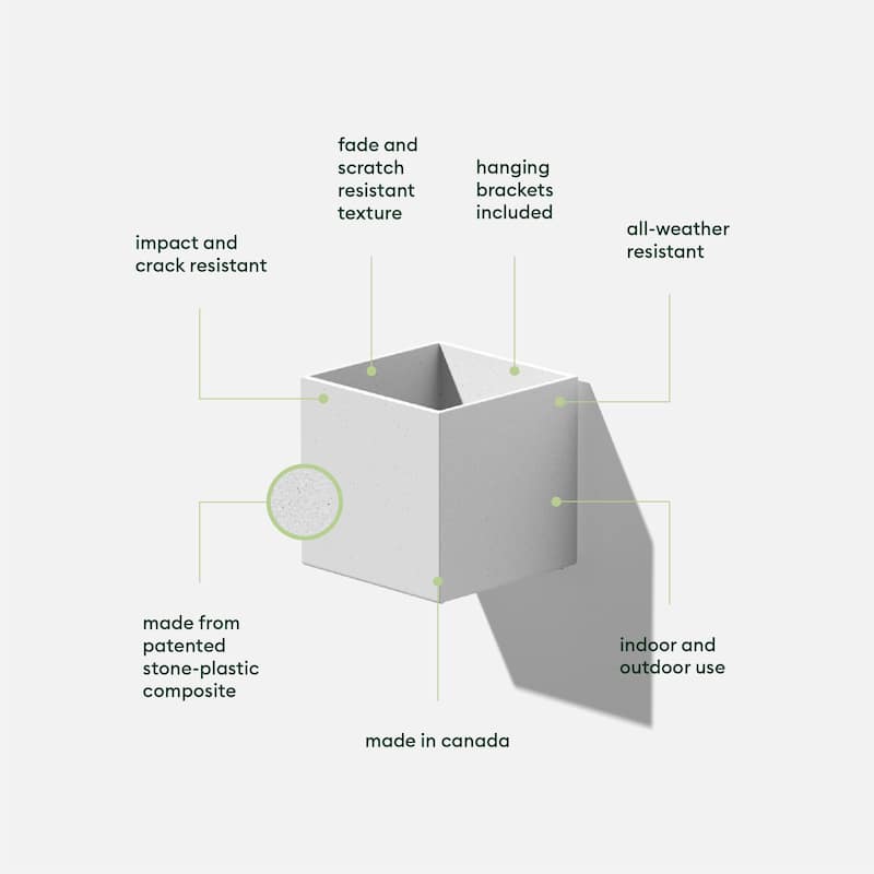 Geo Series Hanging Cube Plastic Planter