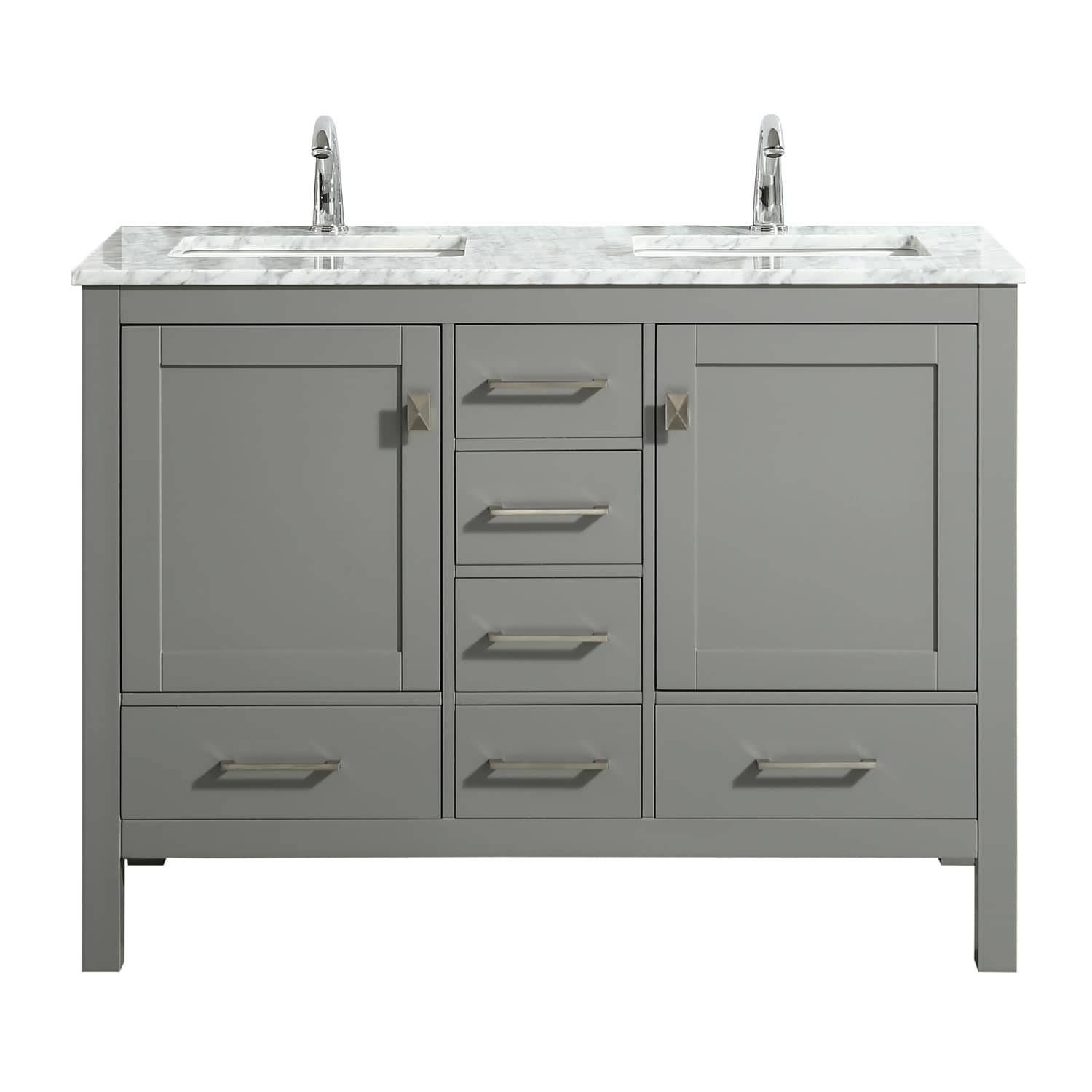 Eviva London 48 X 18 Gray Transitional Double Sink Bathroom