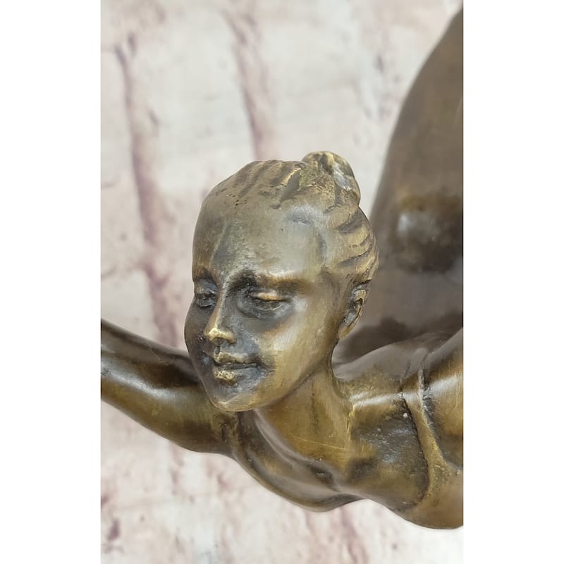 Original Vitaleh Abstract Color Patina Hot Cast Flag Dancer Bronze Sculpture