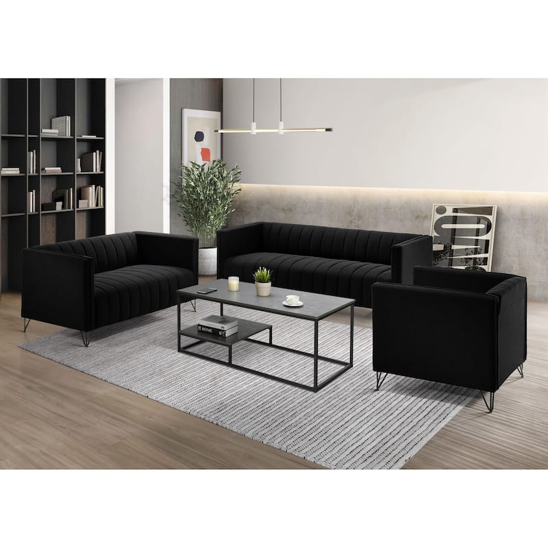 Clayfell Kurtis Square Arm Living Set
