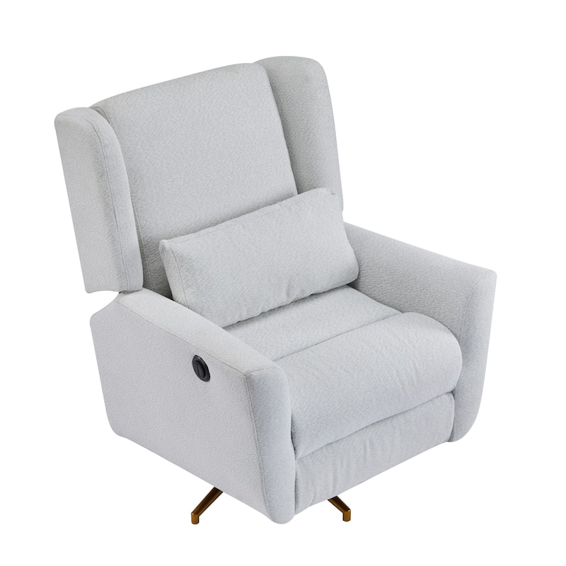 Christopher Knight Home - Starling Power Swivel Recliner With Gold Metal Base