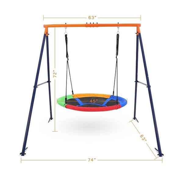 dimension image slide 1 of 2, Saucer Swing with Stand for Kids