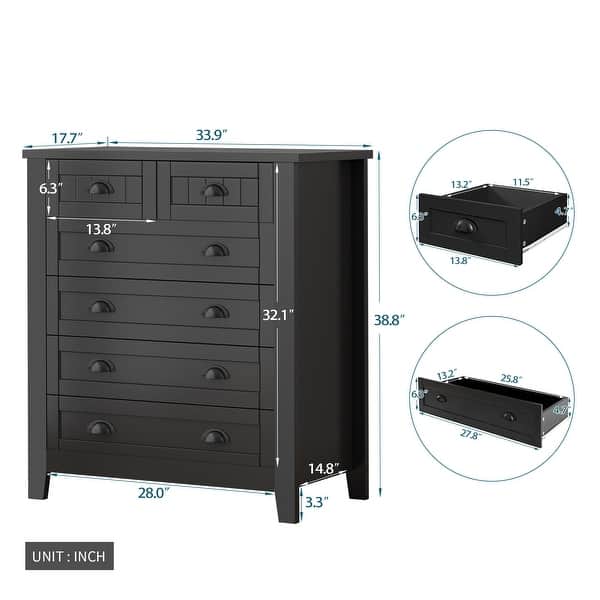 Solid Wood Frame Drawer Dresser Bar Cabinet Side Cabinet, Plasticdoor Panel,Retro Shell, Black - Bed Bath & Beyond