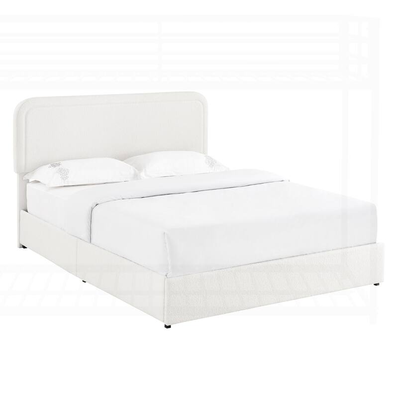 Comfortable Queen Size Platform Bed with Innovative Storage and Stylish Headboard