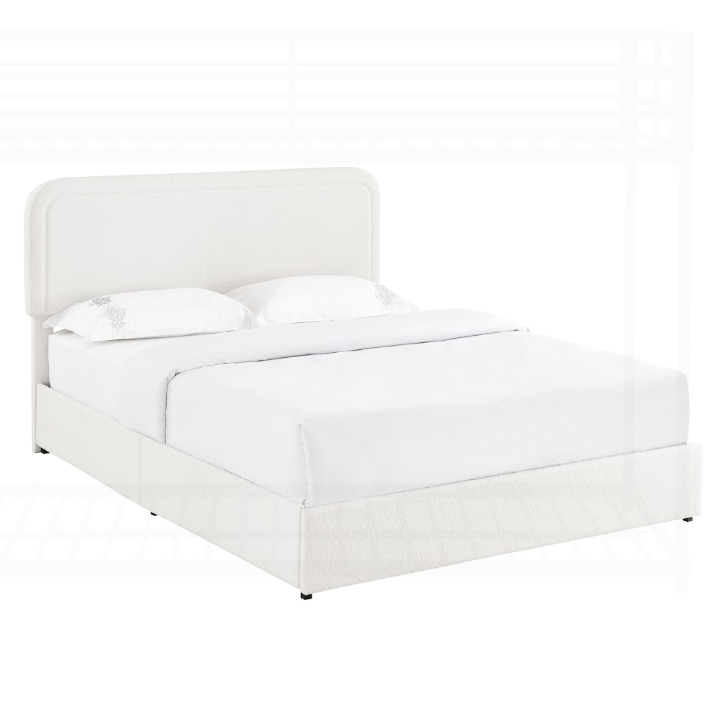 Luxurious Queen-Size Platform Bed with Tufted Headboard and Hidden Storage Drawers