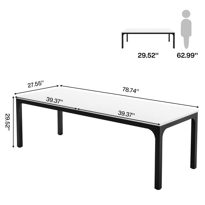 78.7-inch Long Kitchen Dining Table for 6-8