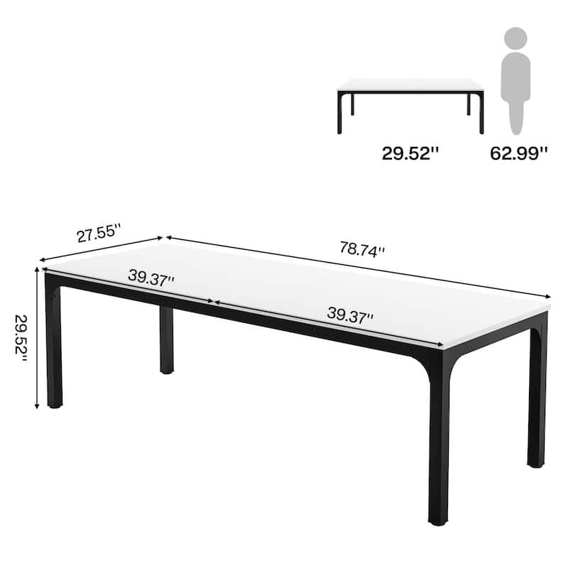 78.74 inch Extra Long 2 Person Double Computer Desk for Home Office
