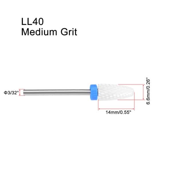 slide 2 of 4, Ceramic Nail Drill Bits 3/32"(Medium Grit) Nails File Bit Manicure Pedicure 2pcs Blue - Drill Bits