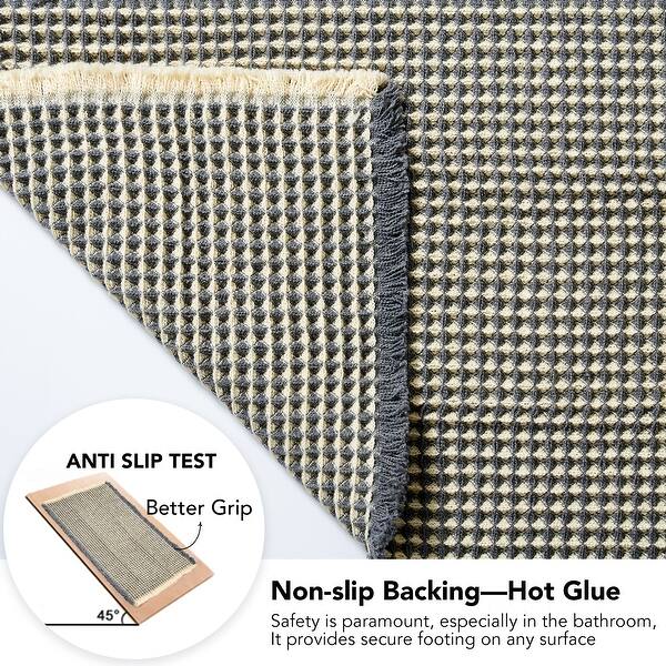 Waffle Grid Bathroom Floor Mat Bath Rug (1 PC)