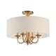 preview thumbnail 1 of 2, Maxim 10013OM Bongo 4 Light 18" Wide Semi-Flush Drum Ceiling Fixture Natural Aged Brass