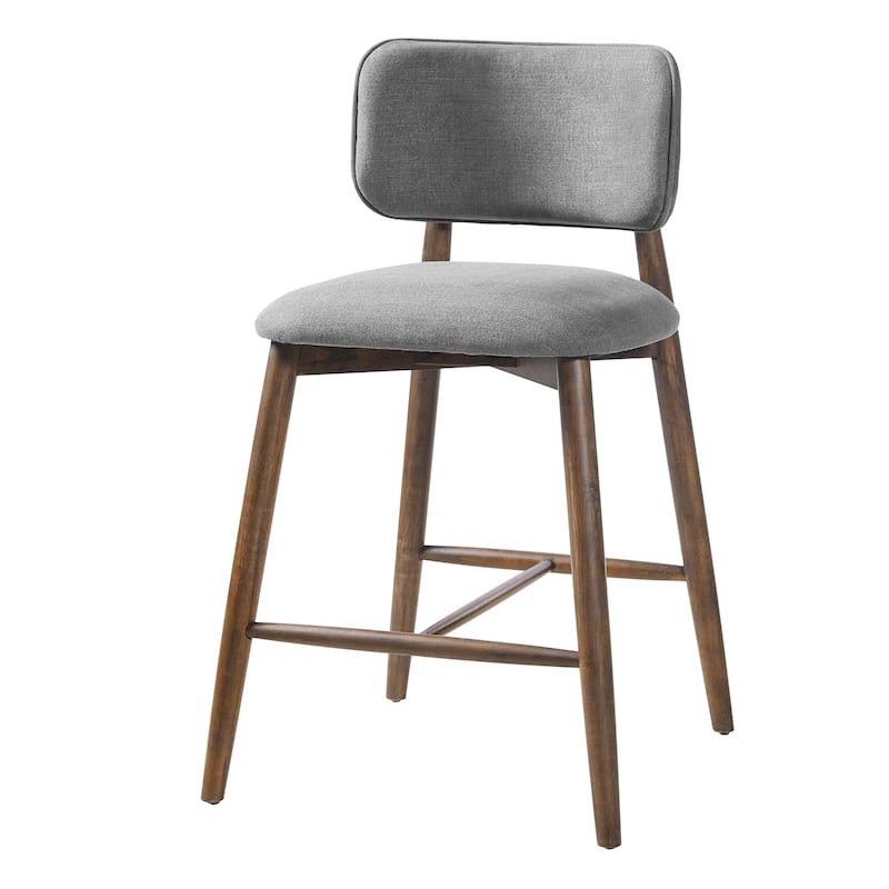 Christopher Knight Home - Monteria Modern Upholstered Bar Stool with Padded Seat & Curved Backrest, Set of 2 - 22.83"W