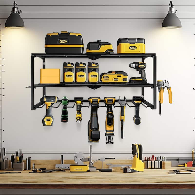 Heavy Duty 3-Tier Power Tool Storage Rack Wall Open Organizer Shelf