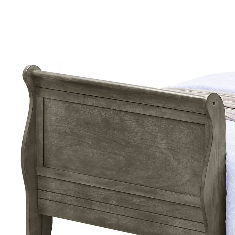 Wooden Sleigh Twin Platform Bed - 87" - Gray