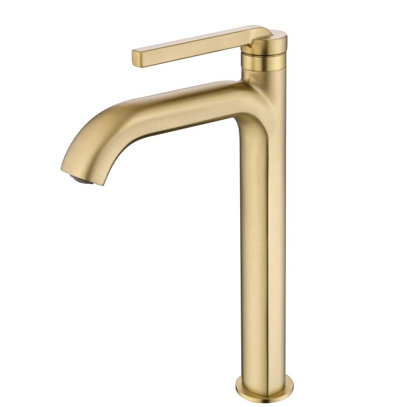9-12" H Solid Brass Single Handle Bathroom Sink Faucet