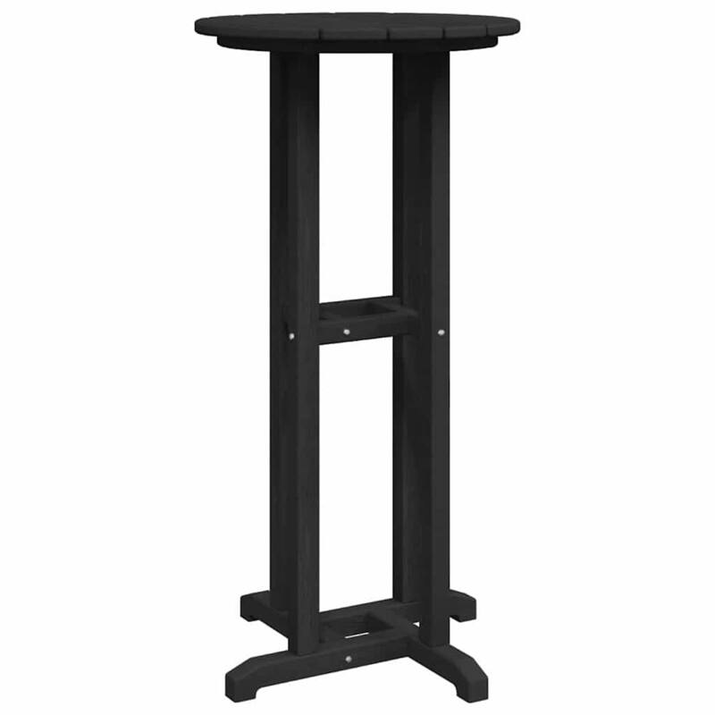 vidaXL Bar Table Black 21.7" x 21.7" x 42.1" HDPE - 21.7 x 21.7 x 42.1 inch