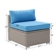 preview thumbnail 9 of 22, COSIEST Outdoor Wicker Patio Sectional Wicker Armless Chair With Pillow