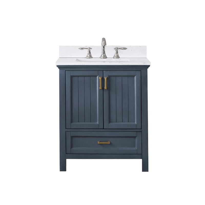 Altair Isla Single Bathroom Vanity Set and Aosta White Countertop without Mirror