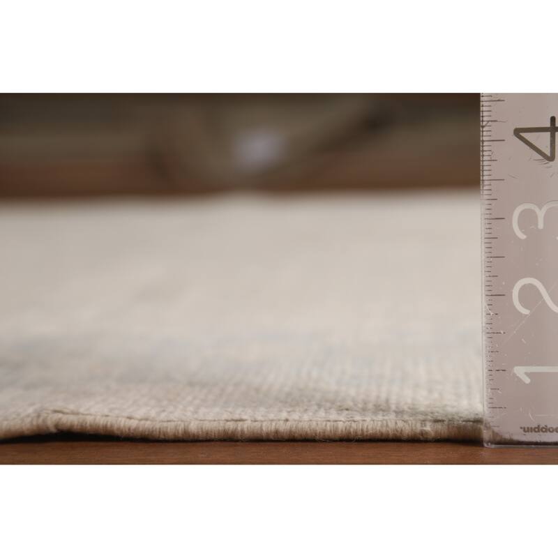 Hand Knotted Oriental 100% Wool Carpet Transitional All-Over Beige & Ivories Oushak Area Rug - 8' 10'' X 5' 10''