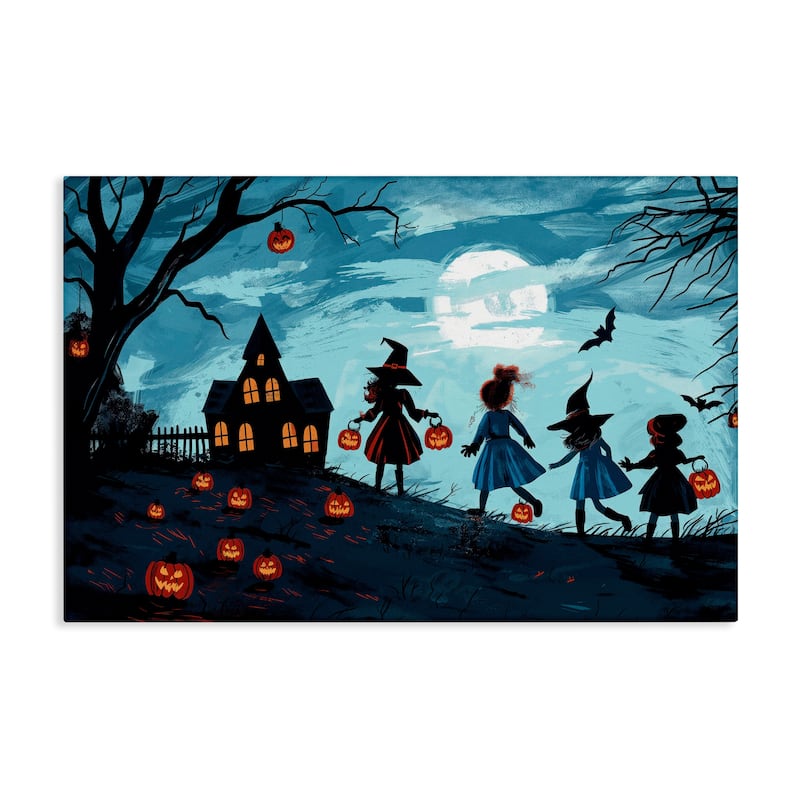 Stupell Witch Trick Or Treaters Canvas Wall Art Design By Wumples - 24 x 16