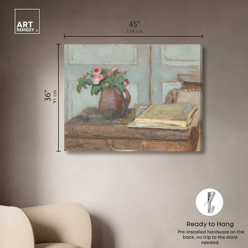 Box and Moss Roses Canvas by Art Remedy, Gallery Wrapped