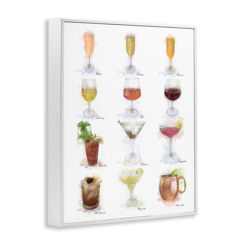 Stupell Soft Artisanal Cocktails Menu Framed Giclee Art Design By Matthew Piotrowicz