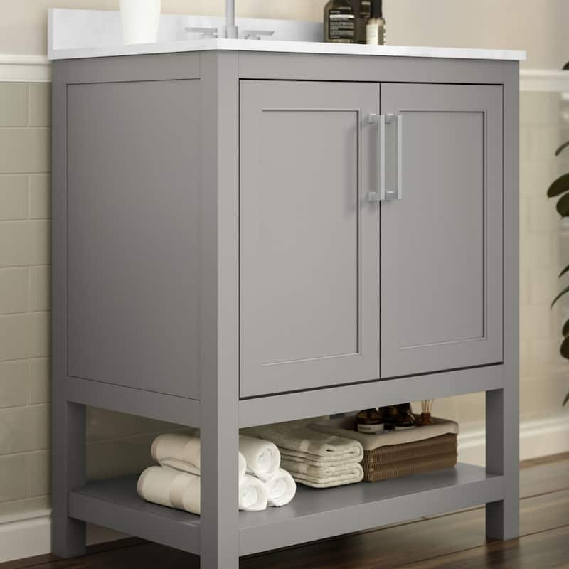 Bathroom Vanity with Undermount Sink and Open Storage Shelf