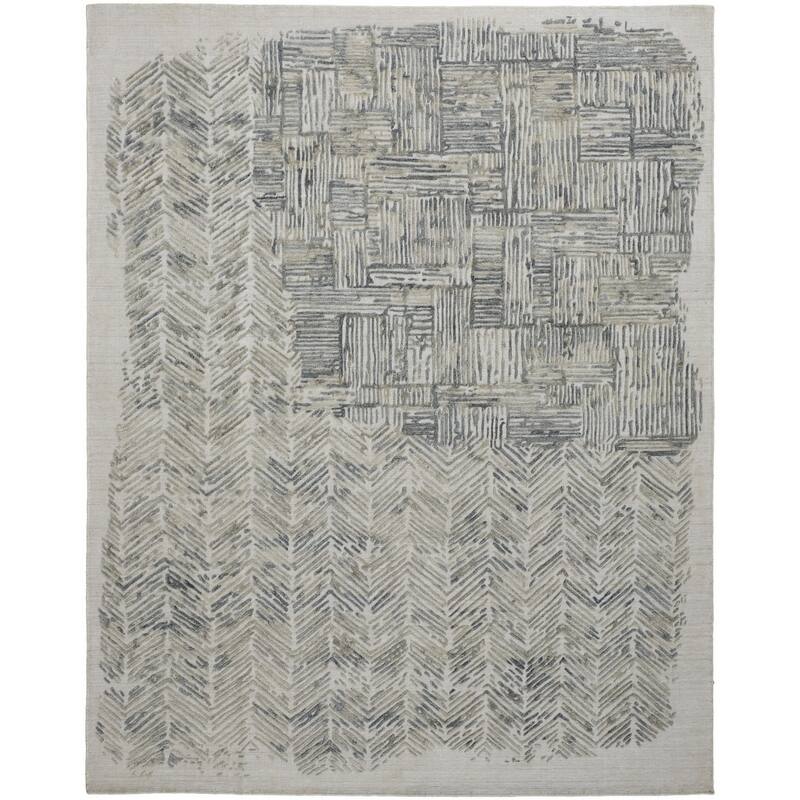 Xukol Distressed Abstract Modern Woven Durable Area Rug By HomeRoots - 4' x 6'