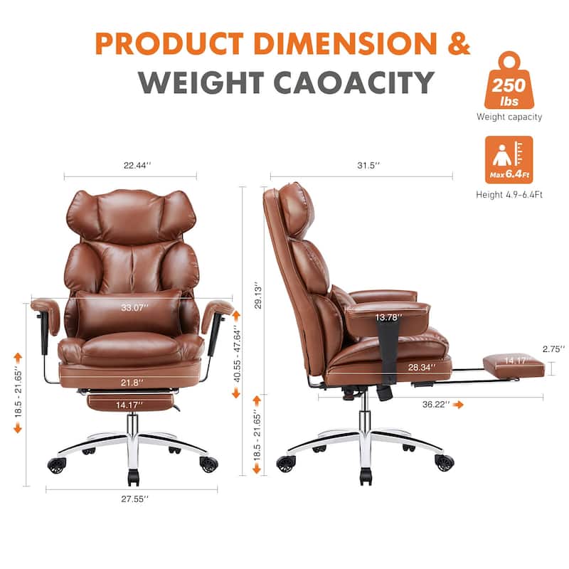 Ergonomic PU Leather Office Chair