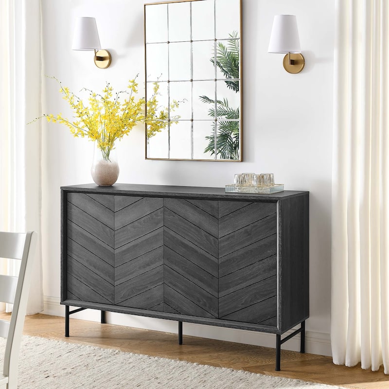 Harper Chevron Sideboard - Black