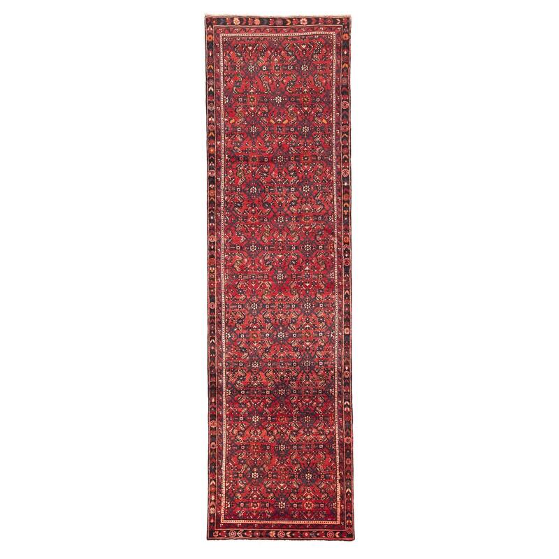 ECARPETGALLERY Hand-knotted Andelz Red Wool Rug - 3'5 x 12'4