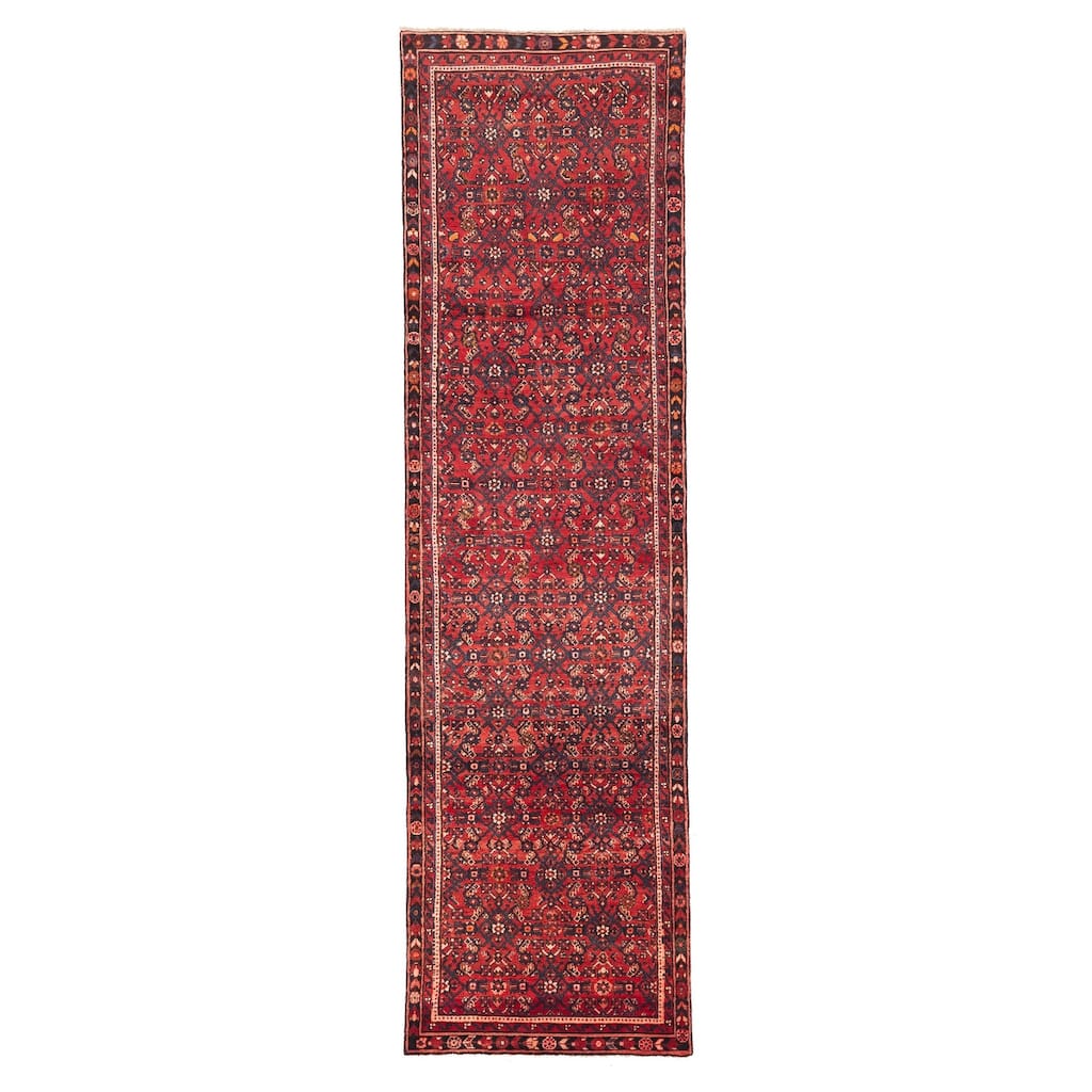 ECARPETGALLERY Hand-knotted Andelz Red Wool Rug - 3'5 x 12'4