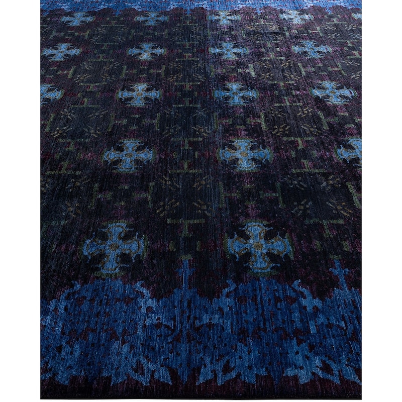 Vibrance One-of-a-Kind Hand-Knotted Area Rug - Black, 7' 11" x 9' 5" - 7' 11" x 9' 5"