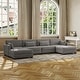 preview thumbnail 100 of 147, Corduroy Upholstered Modular Sectional Sofa for Living Room LIGHT GRAY 6-PIECE