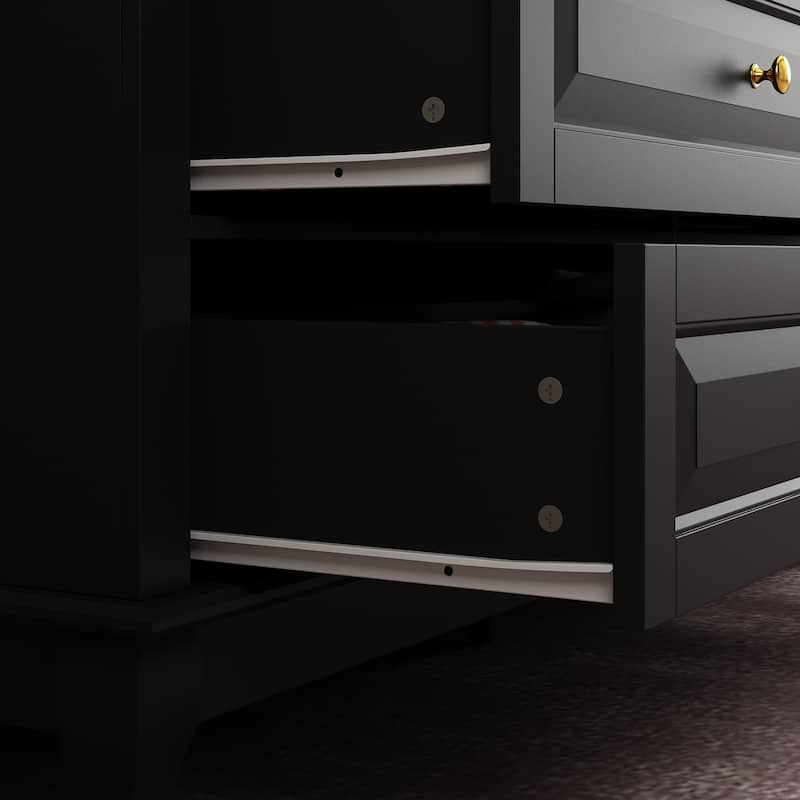 55.1"W 9-Drawer Dresser: Spacious and Sleek Design Chest Lacquer